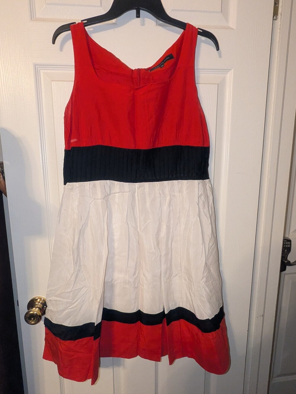 AK Anne Klein Colorblock Fit-and-Flare Dress